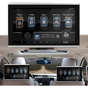Auto Hoofdsteun WiFi Videospeler, Android 9.0 Auto Achterbank TV Monitoren met Montagebeugel, IPS Touchscreen Multimedia Monitor, Auto TV, Ondersteuning 1080P HD Video