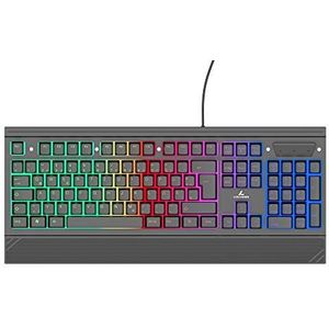 LYCANDER Gaming Keyboard Germany, bedraad keyboard - 19 anti-ghosting toetsen, 1,8 m kabel, regenboog achtergrondverlichting