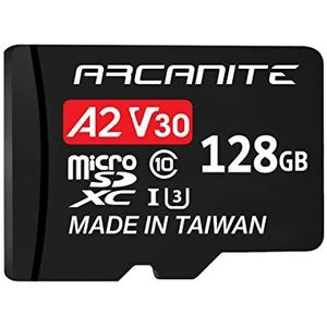 ARCANITE 128 GB microSDXC-geheugenkaart met SD-adapter - A2, UHS-I U3, V30, 4K, C10, microSD, 128 GB, leessnelheid tot 95 MB/s