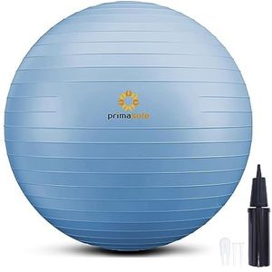 PRIMASOLE Yoga & Oefening Bal voor Balans Stabiliteit Fitness Workout Pilates Thuis Kantoor & Gym met Inflator Pomp (29,5"" Lichtgrijs) PSS91NH066A