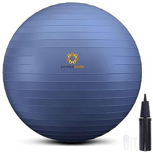 primasole Oefenbal voor evenwichtsstabiliteit, fitness, workout, yoga, pilates thuis, kantoor en sportschool, met inflatorpomp (17,7 inch Indigoblauw) PSS91NH055A