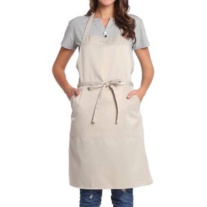 Verstelbaar schort met lange banden, voor dames en heren, 18 kleuren, 27W×32L