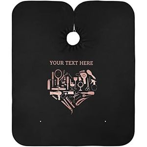 Aangepaste roségouden schoonheidssalon tools kapper cape, voeg uw tekst toe gepersonaliseerde professionele kapsalon cape, waterdichte kapsel tools baard scheerslabbetje voor thuis salon en kapperszaak, 65 x 55 inch