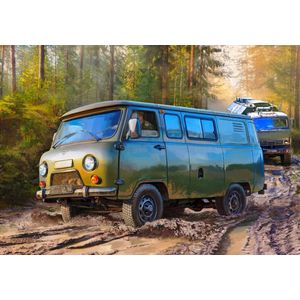 1:35 Zvezda 3644 Russian Military Van UAZ 3909 Plastic Modelbouwpakket