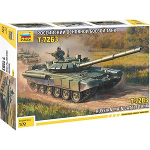 Zvezda -5071 T-72 B3 Main Battle Tank, schaal 1:72, model kit, ZS5071