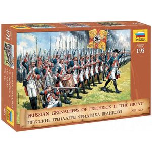 1:72 Zvezda 8071 Prussian Grenadiers of Frederick II The Great - XVIII century AD Plastic Modelbouwpakket