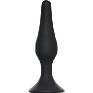 Lola Toys - BackDoor Black Edition - Slim Anal Plug - Dunne buttplug met zuignap - Kegelvorm - Anaalplug - XL - 15,5cm x 3,6cm - Zwart