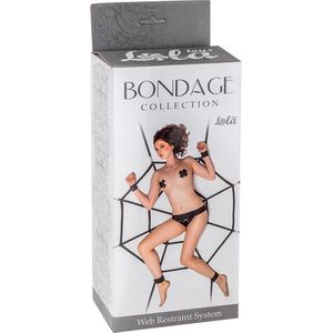 Lola Toys - Bondage Collection - Fetish - Universeel bondage web - Voor onder het bed of matras door - Voor tegen de deur - Met verstelbare enkelboeien en handboeien - Boeien te verplaatsen over het hele web - Klittenband - One Size