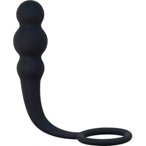 Lola Toys - SpiceItUp! - Legend - Buttlug met Cockring Balzak Ring of Handgreep - Anal Beads/ Kralen - Anaalplug - Prostaat Stimulatie - P-Spot - Unisex - 10cm x 3cm - Zwart