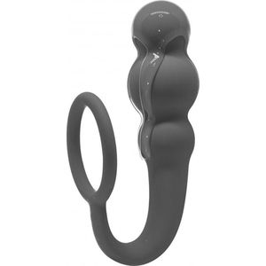Lola Toys - SpiceItUp! - Legend - Buttplug met Cockring Balzak Ring of Handgreep - Anal Beads/ Kralen - Anaalplug - Prostaat Stimulatie - P-Spot - Unisex - 10cm x 3cm - Donker Grijs