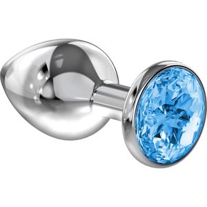 Lola Toys - Diamond Collection - Buttplug met Diamant - Anaal - Metaal - Maat L - 33mm - Licht Blauw