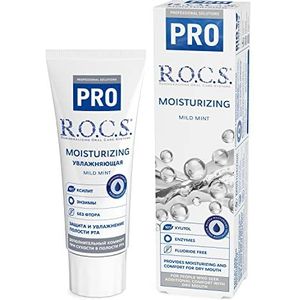 R.O.C.S. Tandpasta PRO Moisturizing 74 g.-fluoridevrije veilige formule, parabenenvrij -SLS-vrij - comfort bij droge mond