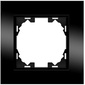 Wesa - zwart 1-modulair glazen frame voor schakelaars en stopcontacten.