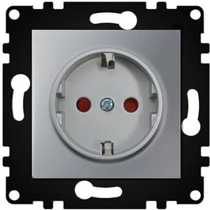 WESA Schuko wandcontactdoos EU standaard 16A 250V, eenvoudige installatie met optie voor verschillende modellen, frameloos, PJ-08-G