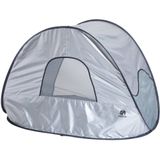 DERYAN Pop-up Strandtent met Klamboe 120x90x80 cm - Zilverkleurig