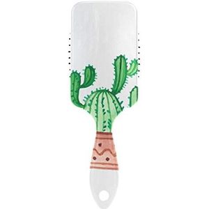FANTAZIO Atrovirens Cactus Styling Brush Hair Brush Geweldig voor rechtzetten, Smoothing, Top Detangling Brush Static-free
