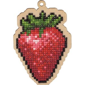 Wizardi Diamond Painting Charm - Aardbei - 69x104 mm