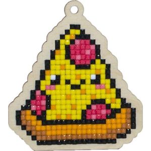 DIY-KIT Wizardi Diamond Painting Charm - Blije Pizza WW182 - 6.8x7.5 cm