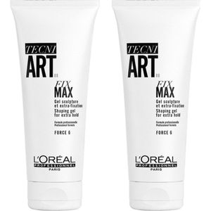 L’Oréal Professionnel Tecni.ART Fix Max Shaping Gel – Fixerende haargel voor alle haartypen – 2x200 ml