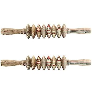 Houten Massager, Huis Houten Wiel 9 Rollers Massage Spierroller Tool voor Rug Neck Schouder Armen Benen Lichaam Acupressuur Voet en Hiel Massager Houten (4)