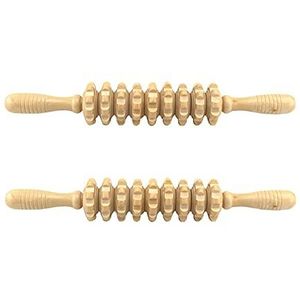 Houten Massager, Huis Houten Wiel 9 Rollers Massage Spierroller Tool voor Rug Neck Schouder Armen Benen Lichaam Acupressuur Voet en Hiel Massager Houten (5)