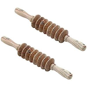 Houten Massager, Huis Houten Wiel 9 Rollers Massage Spierroller Tool voor Rug Neck Schouder Armen Benen Lichaam Acupressuur Voet en Hiel Massager Houten (6)