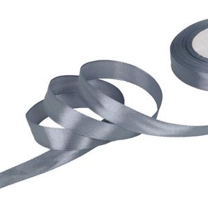 Satijn Lint Grijs 15mm  Breed 25 Meter Lang