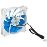 SilverStone SST-FQ122 - FQ Serie Silent geluidsarme 120 mm high-performance PWM-ventilator met anti-vibratie accessoires, wit-blauw