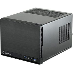 SilverStone Technology SST-SG13B-Q - Sugo Mini-ITX compacte pc-behuizing, kunststof frontpaneel met faux aluminium afwerking, zwart