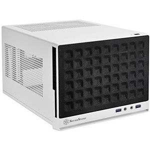 SilverStone SST-SG13WB - Sugo Mini-ITX Compact Computer Cube Case, Mesh Voorpaneel, zwart wit
