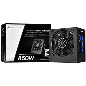 SilverStone SST-ST85F-PT - Strider Platinum-serie, 850 W, 80 Plus, ATX-voeding, laag geluid, 120 mm, 100% modulaire bedrading