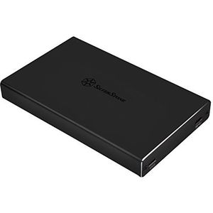 SilverStone SST-TS15B - Externe harde schijfbehuizing van aluminium, USB 3.1 Type C, voor 9.5mm 2.5"" SSD/HDD, ondersteunt UASP, zwart