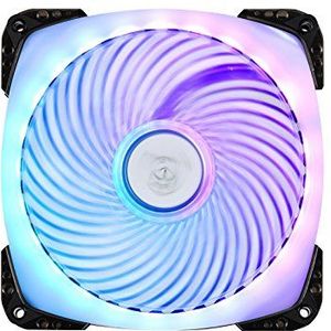 SilverStone SST-AP142-ARGB Air Penetrator serie PWM-ventilator voor computer 140 mm, kogellagers, transparant lemmet met zwart frame, hoge luchtstroom, adresseerbare RGB-led