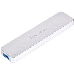 SilverStone SST-MS09S USB 3.1 Gen. 2 externe harde schijf behuizing voor M.2 SATA SSD, zilverkleurig
