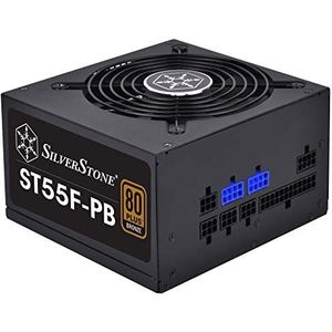 SilverStone SST-ST55F-PB - Strider Plus-serie, 550 W 80 Plus Brons ATX PC-voeding, laag geluidsniveau, 120 mm, 100% modulaire bedrading