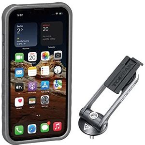 TOPEAK, Ridecase Smartphone beschermhoes voor iPhone 13 Mini met standaard, uniseks, kinderen, zwart/grijs