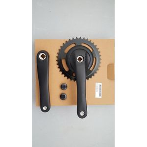 Kurbelgarnitur 38t nexus alu matt schwarz flach 1.Art