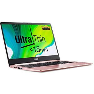 Acer Swift 1 SF114-32 14-inch laptop - (Intel Pentium N5000, 4 GB RAM, 128 GB SSD, Full HD-scherm, Windows 10-inch S-modus, sakura roze)
