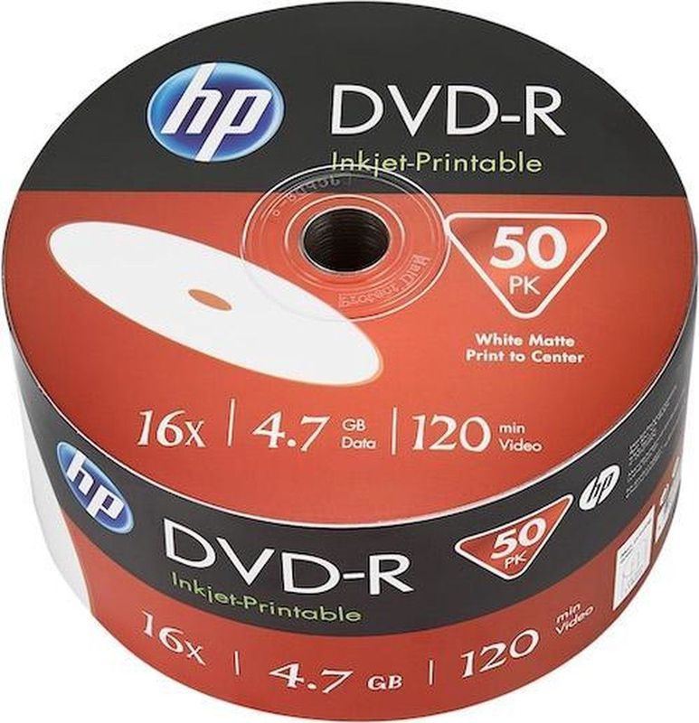 HP - DVD-R - 4.7GB - 16x - Bulk Pack - 50 Disc
