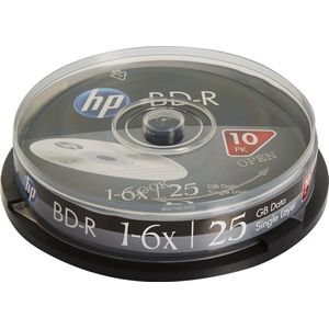 HP - BD-R - Single Layer - 25GB - Cake Box - 10-Pack