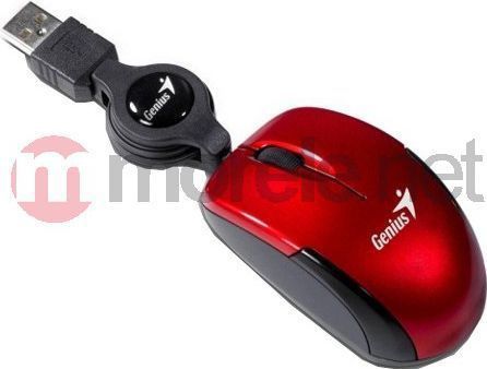 Genius Micro-reiziger (Bedraad), Muis, Zwart, Rood