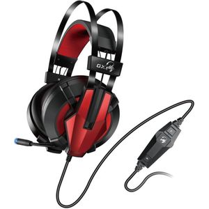 Genius Lychas HS-G710V Hoofdtelefoon Hoofdband Zwart, Rood (Bedraad), Gaming headset, Zwart, Rood