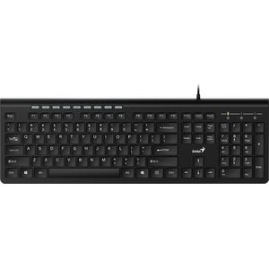 GENIUS toetsenbord + muis Slimstar 230, toetsenbord US, multimedialny, slim rodzaj bedraad (USB), zwart