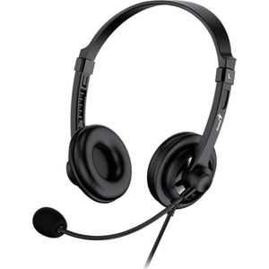 GENIUS koptelefoon HS-230U, headset, regelbaar głośności, zwart, 2.0, zamykane, USB