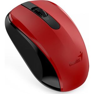 GENIUS muis muis NX-8008S, 1200DPI, 2.4 [GHz], optisch, 3kl., draadloos USB, rood, 1 stuks AA