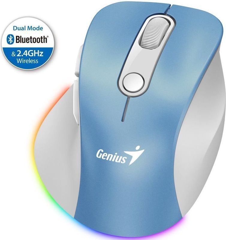 Genius - Ergo 9000S Pro - Draadloze Muis - Blauw - Ergonomisch