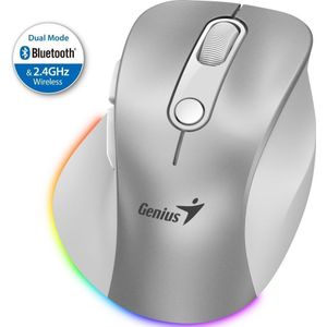 Genius - Ergo 9000S Pro - Draadloze Muis - Zilver