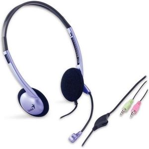 Genius HS 02B hoofdset (Bedraad), Kantoorheadset, Zwart, Paars