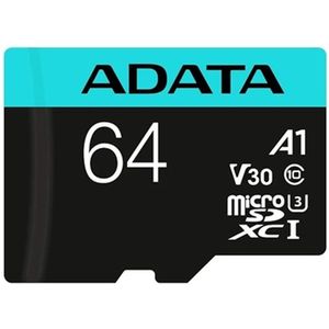 Adata Premier Pro V30S (64 GB, microSDXC, U3, UHS-I), Geheugenkaart, Zwart, Blauw