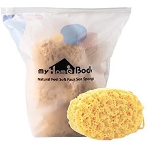myHomeBody Premium badspons, schuim loofah-spons, lichaamsspons voor douche - groot formaat, veel schuim, ovaal, 3 stuks